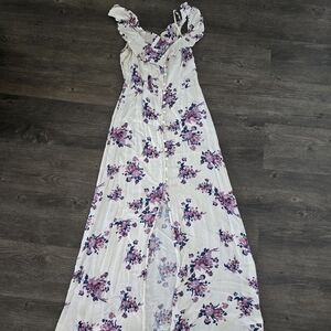 Floral Maxi Dress with Ruffle Straps